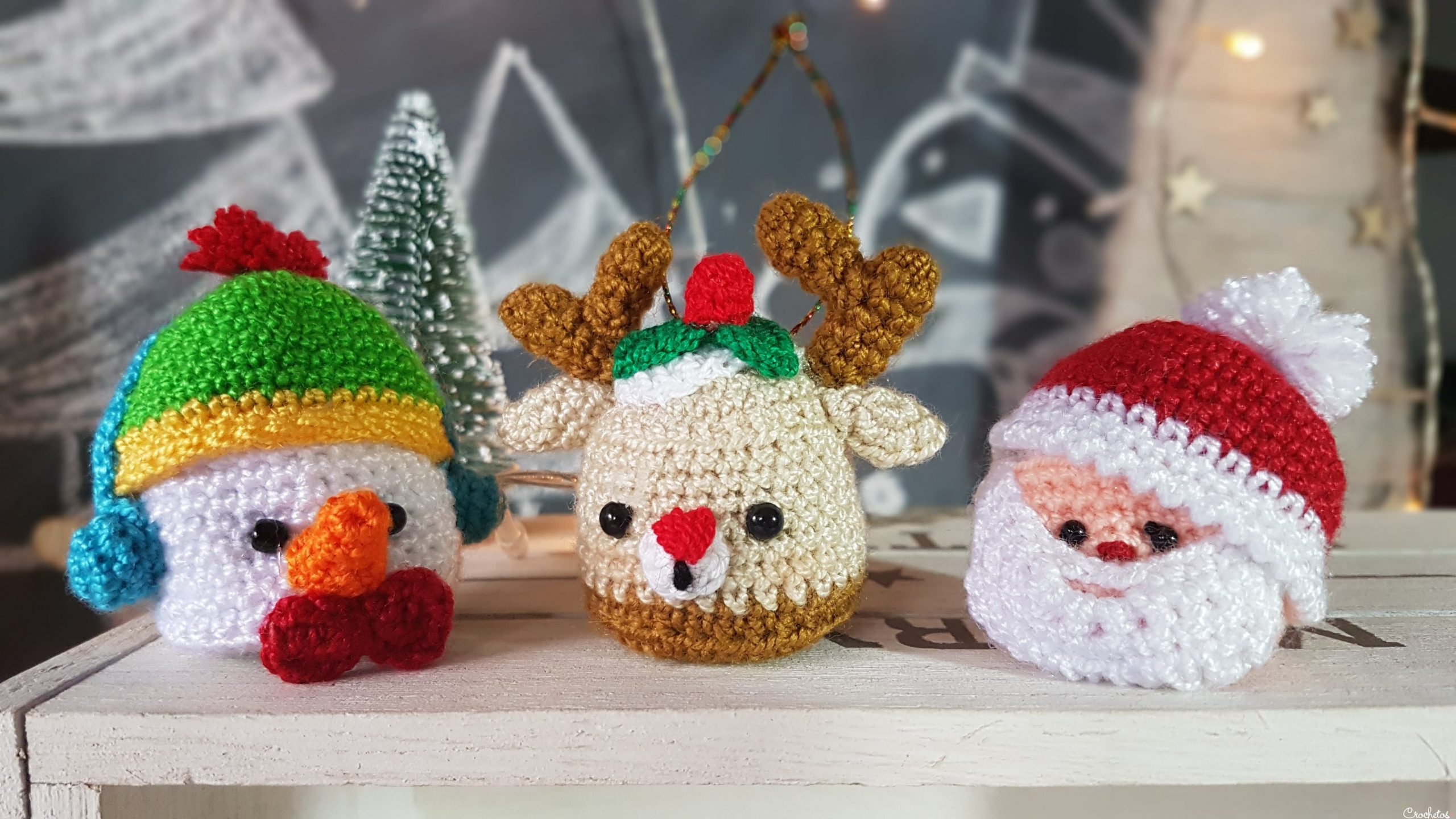 Colgantes para Arbolito: Snowman, Santa Claus, Cupcake